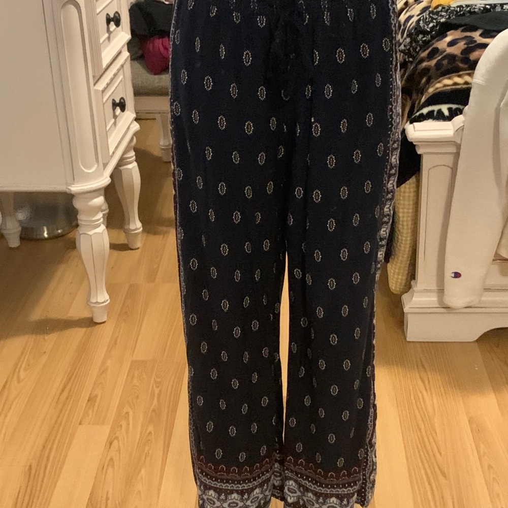Navy Blue Aeropostale Tribal Print Pants